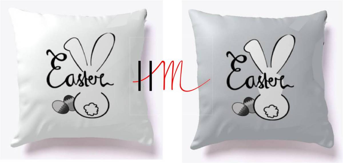 3 Easter Bunny Themed Printed Designs For Pillows, Tote Bags and T Shirts