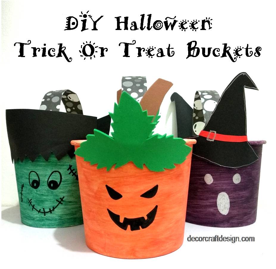 DIY Halloween Trick Or Treat Buckets